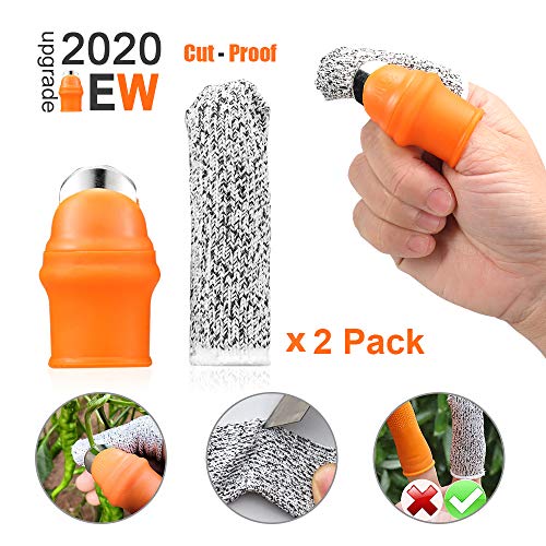 【New Upgrade】Garden Cut-proof Silicone Thumb Knife Universal Size, Garden Fruit and Vegetable Picker Tools, Gardening Gifts Harvesting Plant Knife Trim, Anti-cut Finger Cover Safe Your Finger - 2 Set - Thumbnail 7