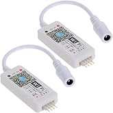 Aubric Smart WiFi LED Controller, RGB Led Strip Lights Wireless Controller, Compatible with Alexa &amp; Google Home &amp; IFTTT, Free Magic Home App via iOS or Android Smartphone (2 Pack)