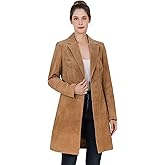 BGSD Women Mary Suede Leather Long Walking Coat (Also available in Plus Size & Petite)