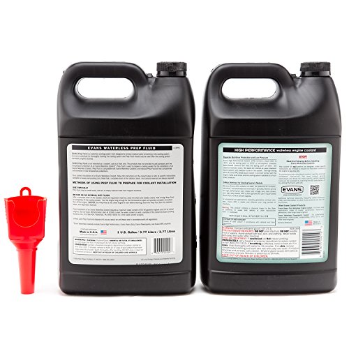Evans Coolant EC53001-EC42001 High Performance Waterless Coolant and Prep Fluid Combo Pack, 2 Gallon with Funnel