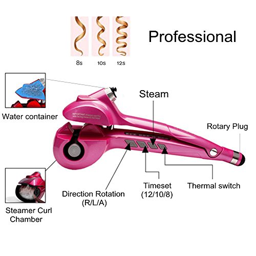 REAK Automatic Hair Steam Curler, Steam Curling Iron, Ceramic Curl