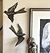 Set of 2 Garden Birds, Spring Home Accent Decor, 3D Wings, Metal Wall Hanging, Indoor Outdoor Display, Handmade 11 x 13 Inches