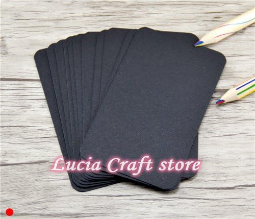 90*53mm Blank fillet white black Kraft paper notes card Flash cards 2*50pcs/lot (Black)