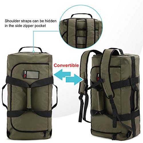 MIER 60L Water Resistant Backpack Duffle Heavy Duty Convertible Duffle