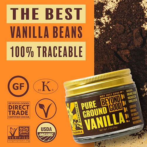 Organic Pure Ground Vanilla Powder | Pure Madagascar Grade A for Bakers, Chefs, Ice Cream Makers, and Home Cooks | Beyond Good Vanilla