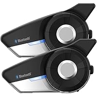 SENA 20S-EVO-01D Motorcycle Bluetooth Headset Communication System, 2 Pack
