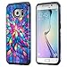 Galaxy Wireless Case Compatible for Samsung Galaxy S7 Edge Phone Case [Shock Absorption/Impact Resistant] Hybrid Dual Layer Armor Defender Protective Case Cover for Galaxy S7 Edge, Rainbow Flower