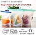 Reusable Silicone Food Storage Bags 3 Pack - 2 Large Food Bags 50OZ & 1 Quart Silicone Bag - Reusable Freezer Bags Leakproof - Reusable Sandwich Bags Dishwasher Safe - Silicone Sous Vide Bags Airtight