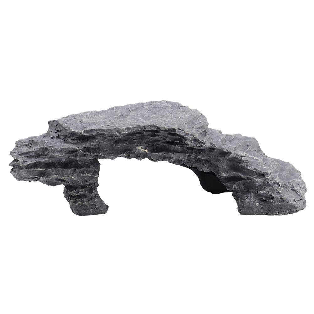 Simulation Rocks Reptile Basking Ramp Platform, Natural Look Durable Resin Decoration for Aquarium Reptile Habitat