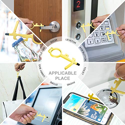 NoTouch Door Opener Tool Kit, Contactless Brass Clean Key for Button