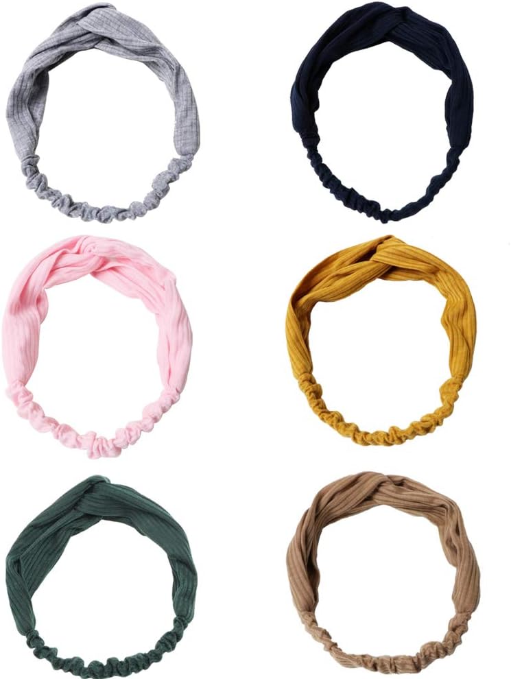 Women's Knotted Headbands Boho Knitting Elastic Turban Wrap Hair Band for Girls
