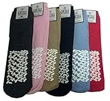 12 Pairs Womens Assorted Color Design Non Skid Slipper Socks