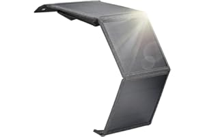 OXSUN 21W Foldable Solar Panel, ETFE Portable Solar Panel Waterproof with Dual USB Ports Charging Smartphones and Small Fans 