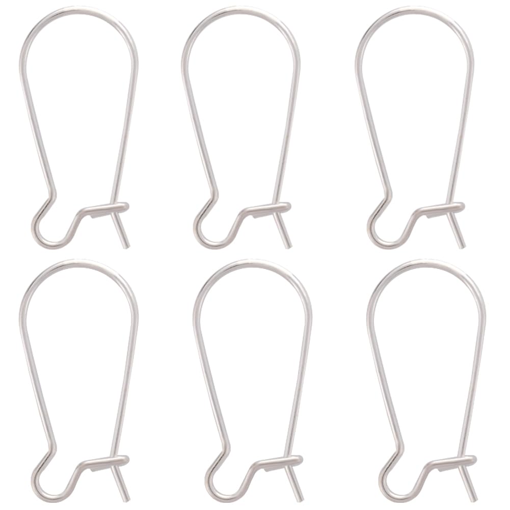 Beebeecraft 1 Box 10Pcs 925 Sterling Silver Kidney Earring Hooks Earwire Connector 20mm Long French Ear wire for Jewelry Making DIY Earring Findings