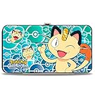 Buckle-Down Hinge Wallet - Meowth Pose/Expressions/Stacked Poke Balls Blues