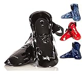whistlekick Karate Sparring Foot Gear Set with Backpack, Adult XX-Large - Stealth (Black)