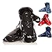 whistlekick Karate Sparring Foot Gear for Karate/Taekwondo Martial Arts Industry Best Warranty - No Toe Strap Stealth, Black (Adult, Small)
