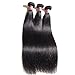 Brazilian Virgin Straight Human Hair 3 Bundles BLY 8A Unprocessed Natural Black Silky Straight Hair Weave Extensions 300g Total (10 12 14inches)