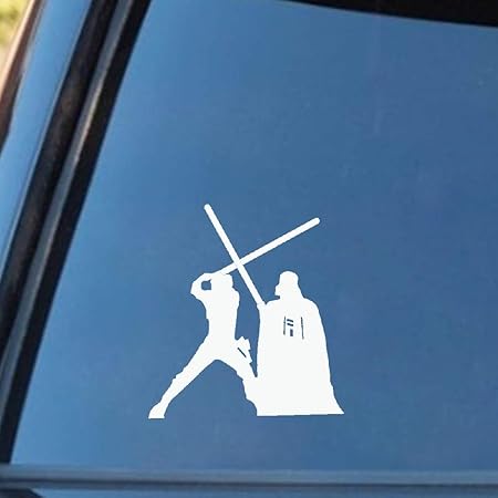 Amazon 2個セット 11 12センチダースベイダー ルークスカイウォーカーファイト防水車の窓ステッカーデカールステッカーギフトビニール装飾リムーバブル 車 バイク 車 バイク