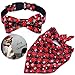 Malier Dog Bandana and Collar Set Pet Christmas Classic Plaid Snowflake Dog Scarf Triangle Bibs Kerchief Adjustable Collars with Bow Tie Pet Costume for Cats Dogs Pets (Small)