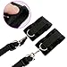 Restraint Kit, MELO Under Bed Extra-Strength Bondage Strap Set with Ankle/Hand Cuffs, Black