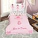 EVERYDAY KIDS 4 Piece Toddler Bedding Set -Born to Dance Ballerina- Includes Comforter, Flat Sheet, Fitted Sheet and Reversible Pillowcase