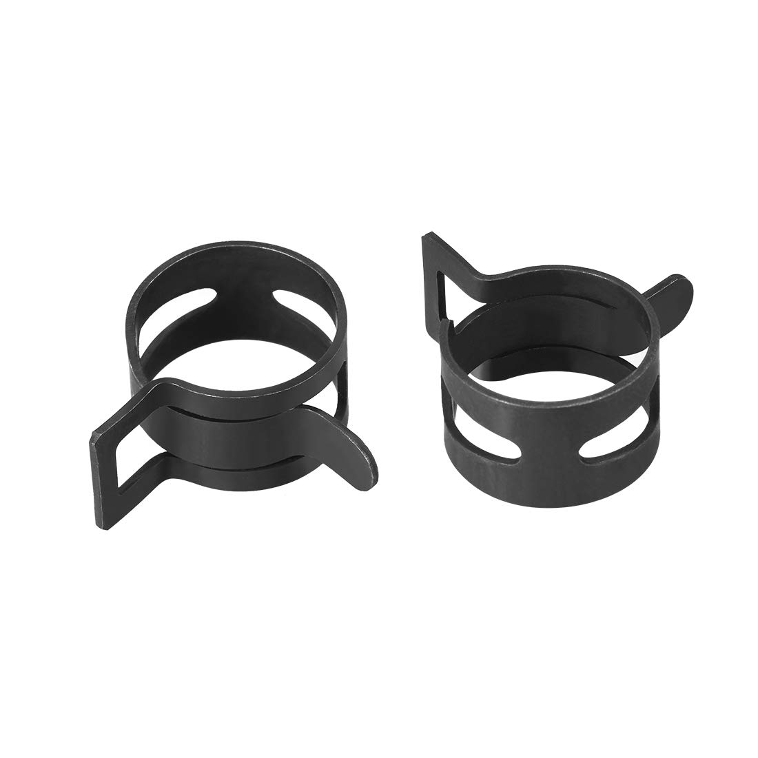 uxcell Steel Band Clamp 22mm Inner Dia Fit 23-24.5mm OD Hose Spring Band Type Action Fuel Line Silicone Tube Clip Clamp Black 20Pcs