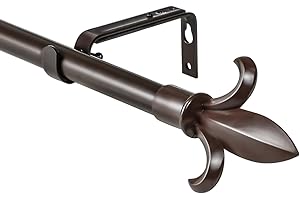 Urbanest Classic Forged Iron Fleur De Lis Window Drapery Rod Set (Bronze, 28"-48")