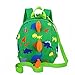 DB Dinosaur Toddler Mini Backpack with Leash, Children Kids Baby Harness Bookbag (Green)