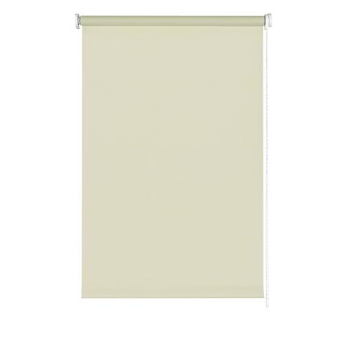 GARDINIA Store à tirage latéral pour fenêtres, Opaque, Anti-éblouissement, Montage avec perçage, Obscurcissement, Crème, 100 x 180 cm (lxh)