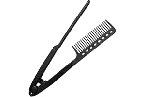 Hair Straightening Comb, V Shape Flat Iron Travel Straighteners for Thick Thin Hair, Hairdressing Straightener Hairs Hot Comb