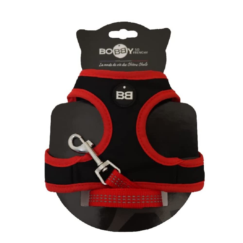 Bobby Safe Cat Harness with Leash, Harness for Extra Small Cats, Puppy Cat Harness Set, Adjustable, Reflective, Red, For Cats 3-6 KG