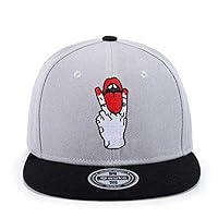 Qamkado 2019 New Tongue Embroidery Hat Adjustable Snapback Baseball Hats Couple Fashion Cap Gray 54-62cm