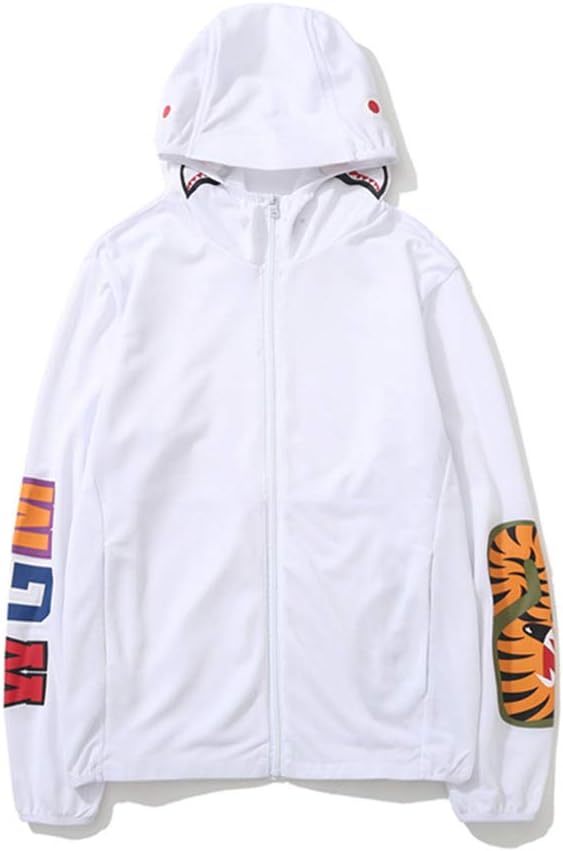 koisale Couples Shark Head Breathable Skin Clothing Sunscreen Coat Men Women