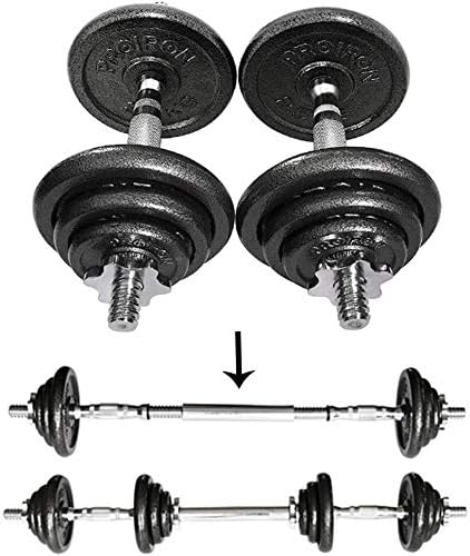 PEDFI 44LB Adjustable Dumbbell Weight Set for Home Gym Barbell Plates Muscle Body Training Black Weight Bars Gym Dumbells Barbell Set