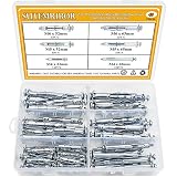 Sutemribor 48Pcs 6 Sizes Heavy Duty Zinc Plated Steel Molly Bolt Hollow Drive Wall Anchor Screws Assortment Kit for Drywall, Plaster and Tile
