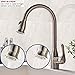 KINGO HOME Commercial High Arch Single Hole Single Handle Stainless Steel Pull Out Brushed Nickel Kitchen Sink Faucets,Dual Function Spout Sprayer