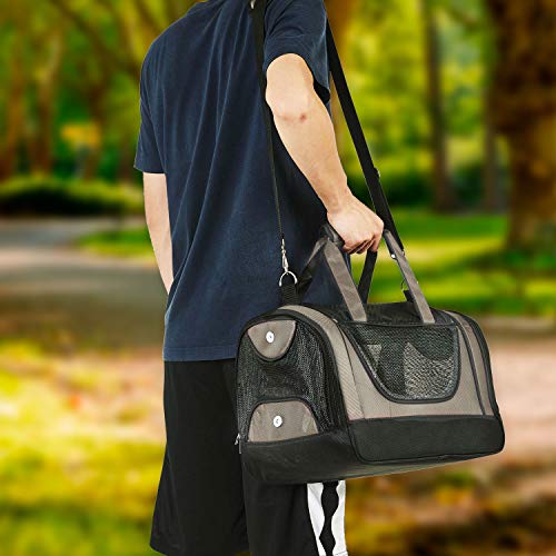 PETTOM-Oxford-Haustier-Tragetasche-Hunde-Transportbox-Katze-mit-EIN-waschbares-weiches-Wollpad-Gittergewebe-Transporttasche-fr-Haustier-fr-Reisen-und-Tglicher-Gebrauch