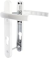 JCP uPVC Door Handle Pair 122mm Centres 92mm PZ 220x30 Backplate White