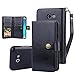 TabPow Galaxy J7 V Case, Galaxy J7 Prime Case, Galaxy J7 Perx Case, 10 Card Slot - ID Slot, Button Wallet Folio PU Leather Cover With Detachable Magnetic Case For Samsung Galaxy J7 V (2017) - Black