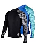 HUGE SPORTS Men's Splice UV Sun Protection UPF 50+ Skins Rash Guard Long Sleeves