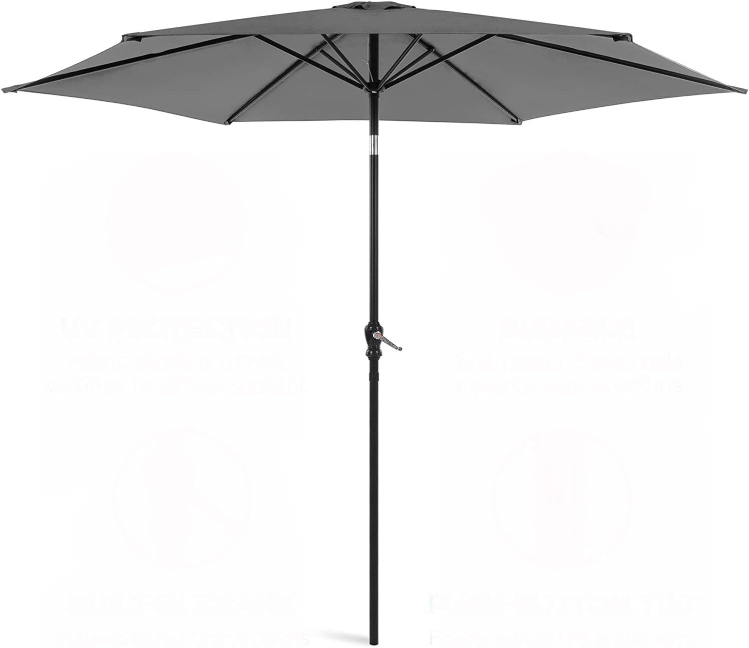 Amazon Com Barton 11 Ft Patio Umbrella Outdoor Umbrella With Push Button Tilt And Crank Function 8 Steel Ribs Gray Garden Outdoor