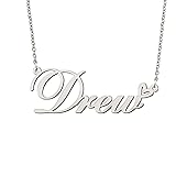 BYBWBL Drew Name Pendant Necklace Silver Color