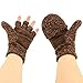 Men's Thinsulate 3M Thick Wool Knitted Half Mitten Suede Palm Gloves L/XL Brown