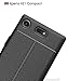 Cocomii Stitch Leather Design Sony Xperia XZ1 Compact Case, Slim Thin Glossy Soft TPU Silicone Rubber Gel Luxury Leather Pattern Fashion Bumper Cover Compatible with Sony Xperia XZ1 Compact (Black)