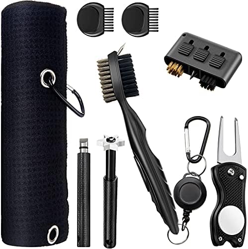 8 Pieces Golf Club Cleaner Set Include Golf Club Brush Groove Cleaner Foldable Divot Repair Tool with Ball Marker and Towel Golf Club Groove Sharpener 8 Pieces Golf Club Cleaner Set Include Golf Club Brush Groove Cleaner Foldable Divot Repair Tool with Ball Marker and Towel Golf Club Groove Sharpener