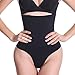 Evenriver Women High-Waist Thong Shapewear Body Tummy Control Cincher Boyshorts,Black,Medium/Large