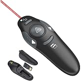 Presentation Clicker for PowerPoint, Wireless Presenter Remote USB Receiver | USB Receiver, Battery Powered, No Setup Required