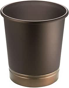 mDesign Cubo de Basura Redondo – Papelera metálica para baño, Oficina y