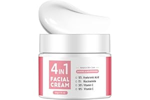 Moisturizing Cream for Face, 4-in-1 Face Cream with Vitamin C & E, Hyaluronic Acid, Niacinamide, Face Moisturizer, Complex Fa